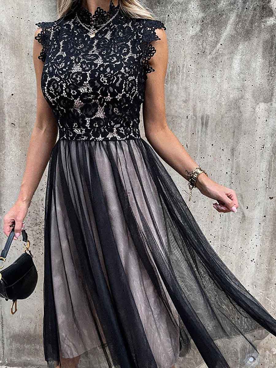 Stunncal Sweet Lace Midi Dress