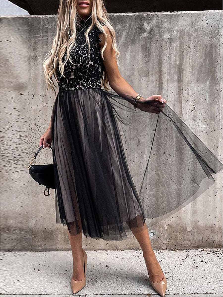 Stunncal Sweet Lace Midi Dress