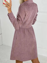 Stunncal Single-Breasted Long-Sleeved Dress(4 colors)