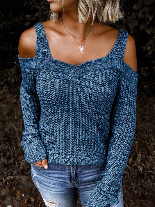 Stunncal off-Shoulder Knitted Sweater