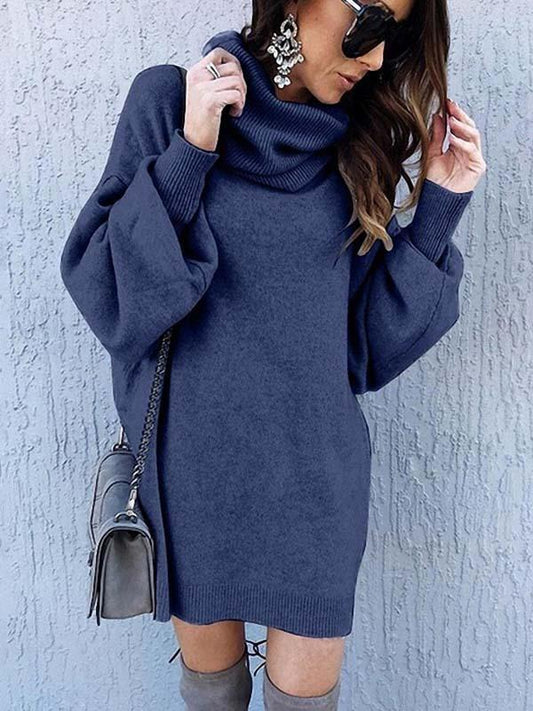 Stunncal Loose-Fit Turtleneck Dress