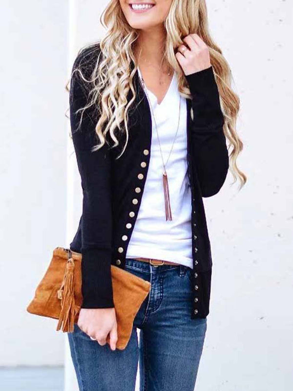 Stunncal Buttons Cardigan Tops