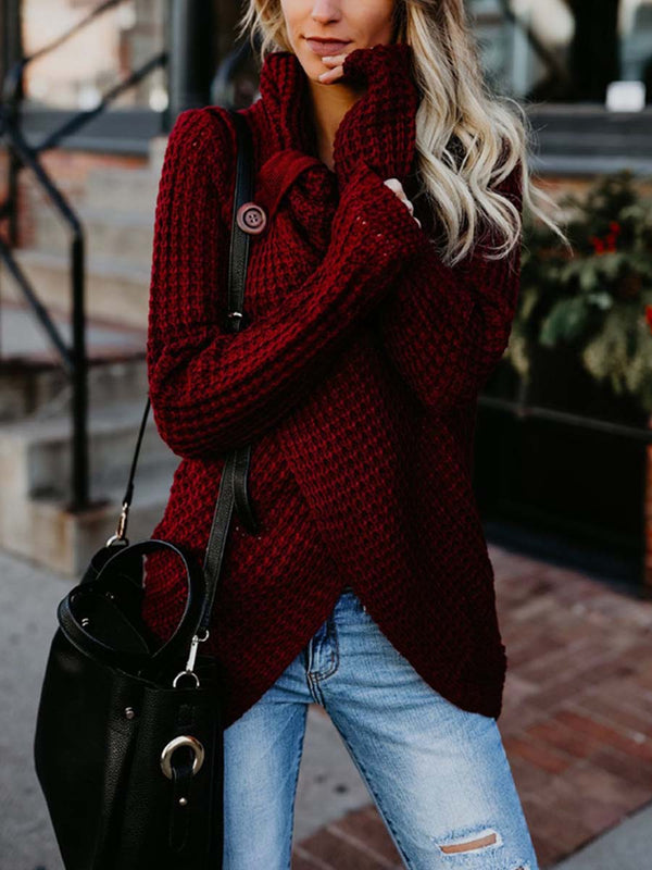 Stunncal Irregular Winter Shawl Sweater