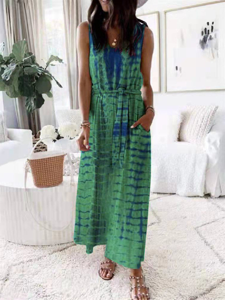 Stunncal Elastic Waist Sleeveless Casual Maxi Dress