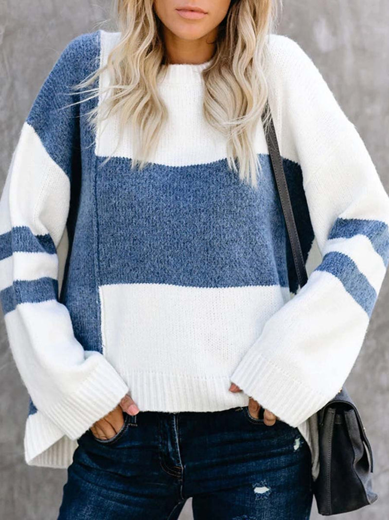 Stitching Knit Sweater