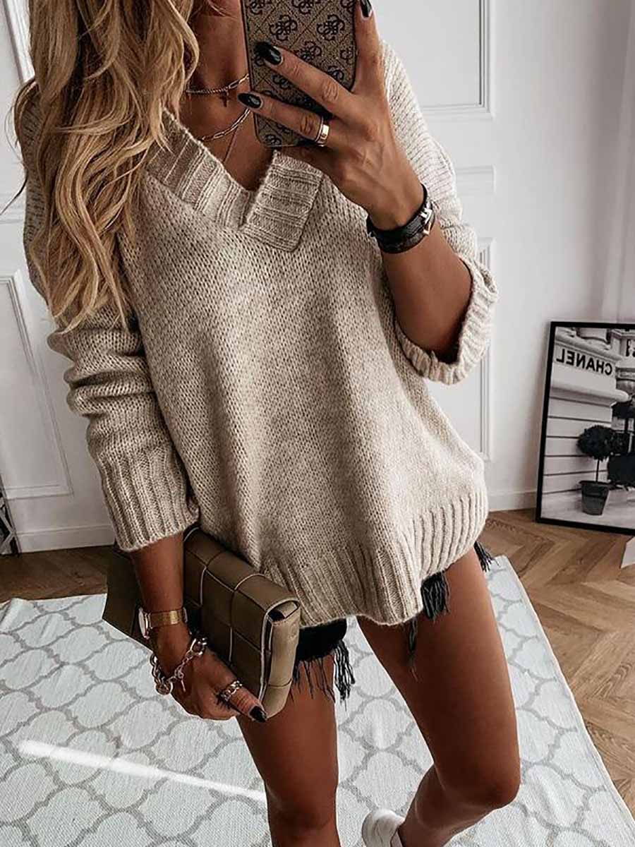 Stunncal Excited for This V-neck Sweater