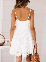 Stunncal Sweet And Sexy Lace V-Neck Halter Dress
