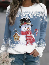 Stunncal Christmas snowman print loose sweater(8 colors)