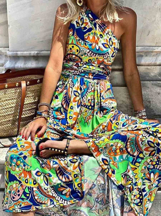 Stunncal One-shoulder Sleeve Bohemian Dress