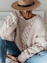 Stunncal Solid Color Knitted Sweater