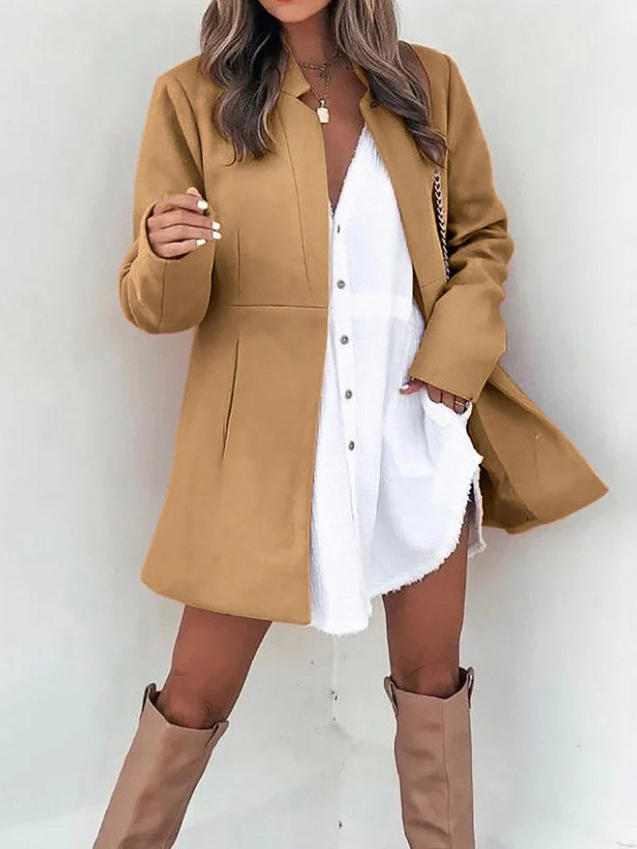 Stunncal Retro Pocketed Heather Coat
