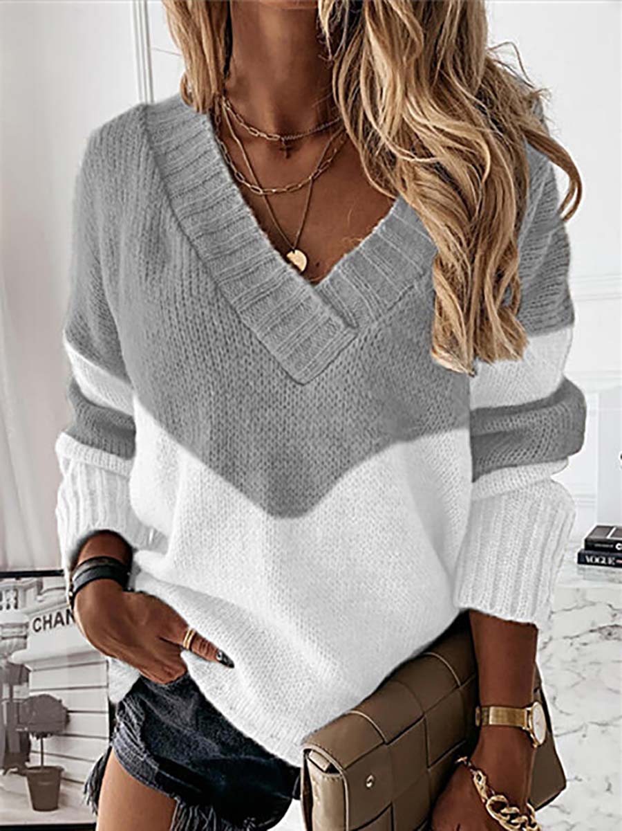 Stunncal Knit  V Neck Sweater（8 colors）