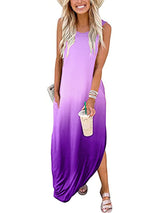 Stunncal Round Neck Sleeveless Gradient Color Dress