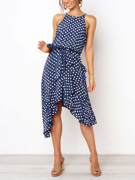 Stunncal Irregular Polka Dot Dress