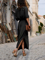 Women Fashionable Loose Long Sleeved Maxi Dress