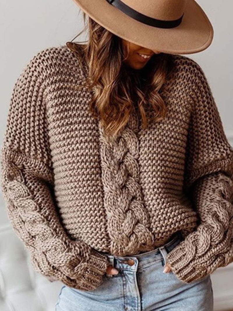 Stunncal Solid Color Knitted Sweater