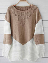 Stunncal Stitching Hollow Sweater