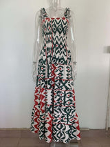 Stunncal Printed Halter Beach Resort Dress(3 Colors)