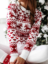 Stunncal Snowflake Moose Christmas Sweater