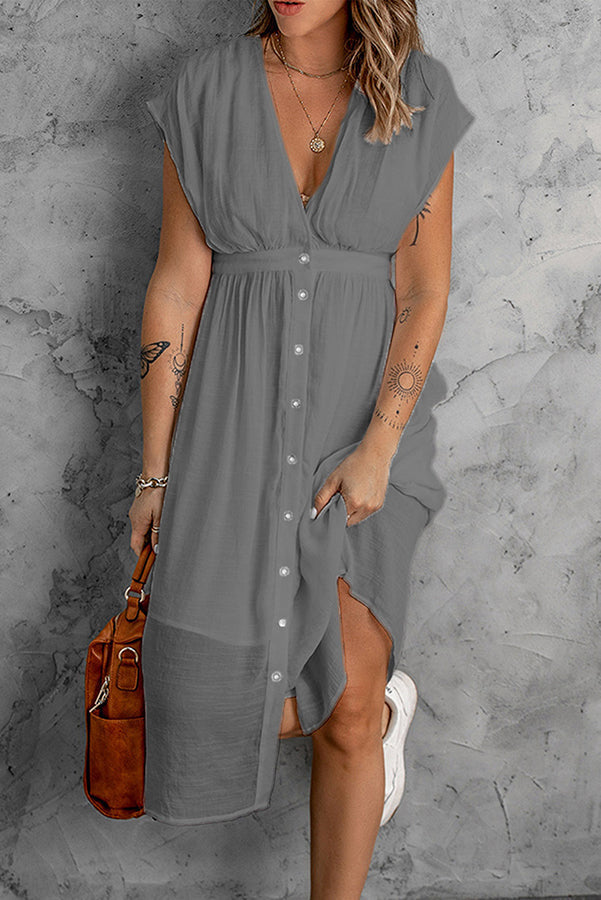 Stunncal Bubbles At Brunch Button Up Midi Dress