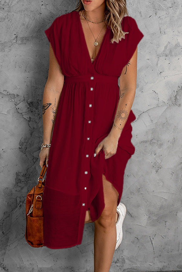 Stunncal Bubbles At Brunch Button Up Midi Dress