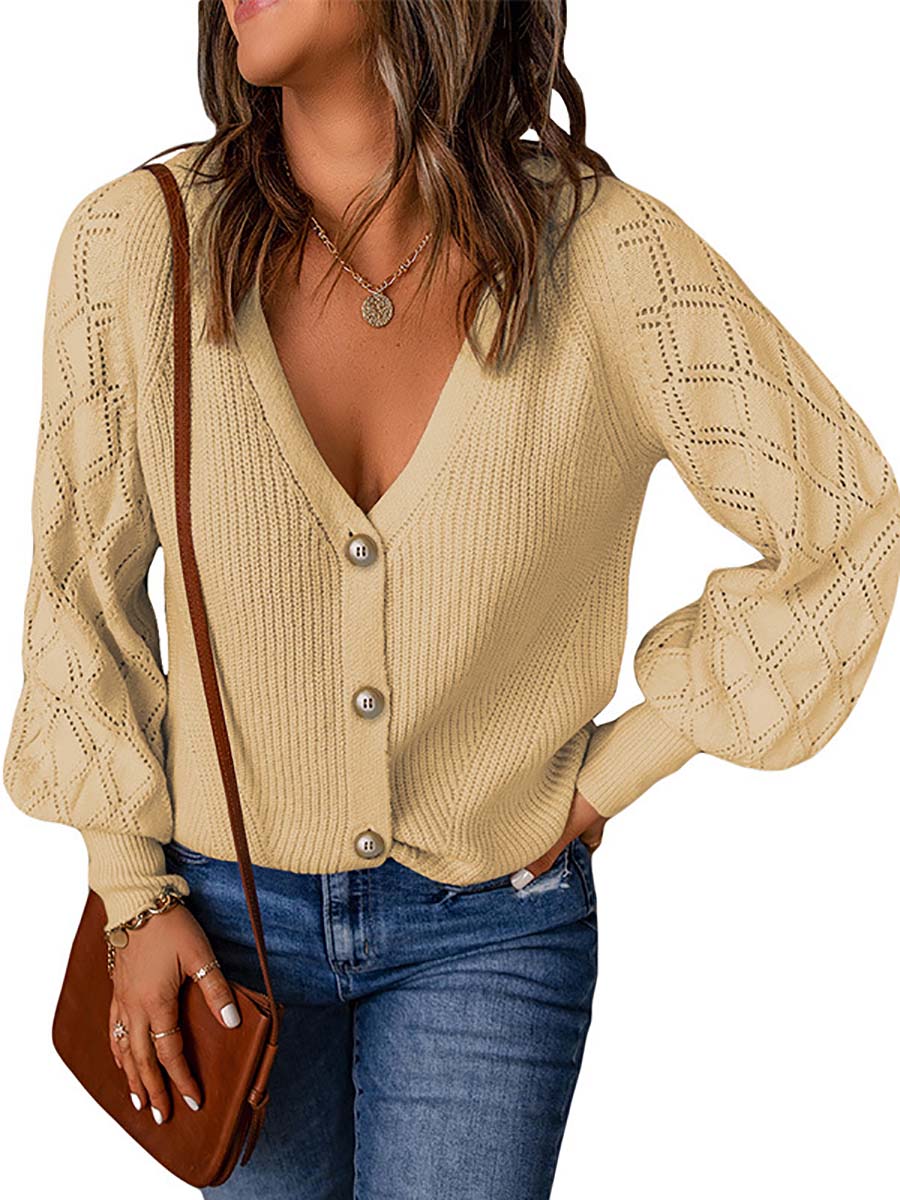 Stunncal Solid Color Loose Puffy Sleeve Sweater (5 colors)