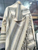 Stunncal Striped Shawl Sweater