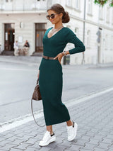 Stunncal Elegant College V Neck One Step Skirt Dresses(4 Colors)