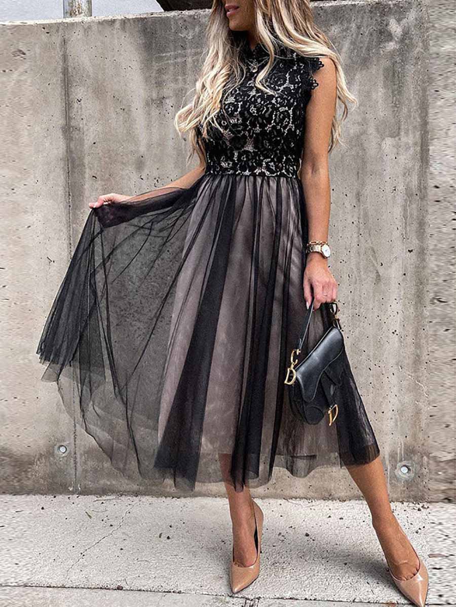 Stunncal Sweet Lace Midi Dress