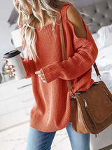 Stunncal Cold Shoulder Knit Sweater