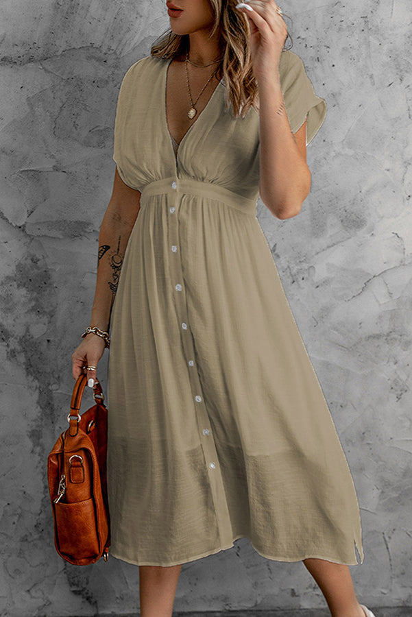 Stunncal Bubbles At Brunch Button Up Midi Dress