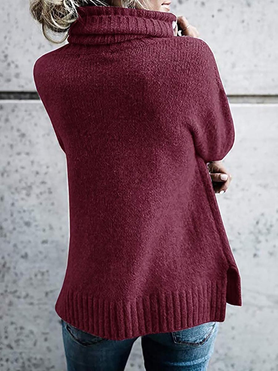 Stunncal Solid Color Turtleneck Long Sleeve Sweater(6 colors)