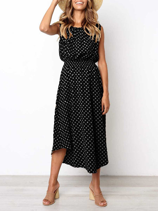 Stunncal Sleeveless Dot Dress