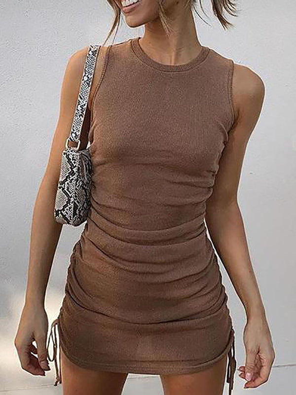 Stunncal Drawstring Sleeveless Mini Dress
