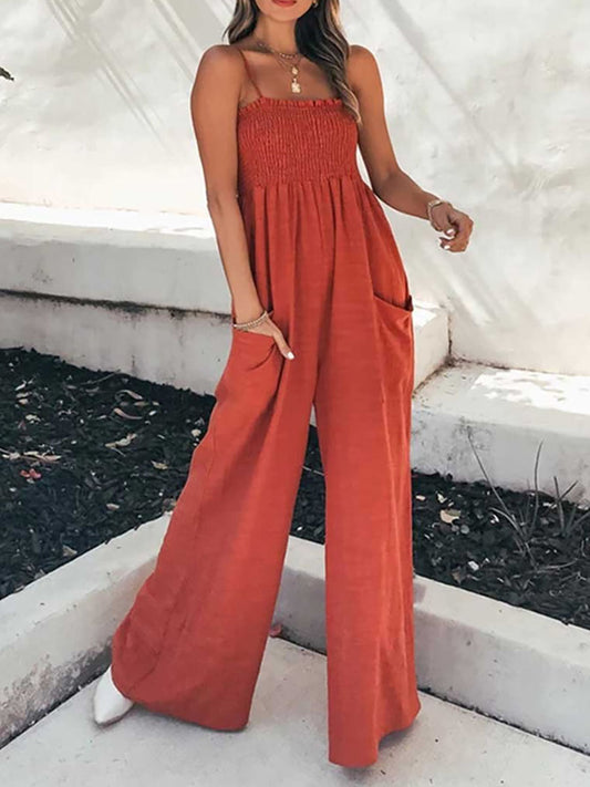 Stunncal Sling Pocket High Waist Jumpsuit