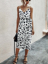 Stunncal Print Dress With Belts