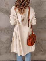 Stunncal Solid Color Hooded Sweater Jacket