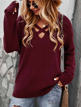 Stunncal  Long-sleeved V-neck Sexy Top