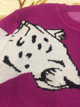 Stunncal Snow Leopard Knit Sweater