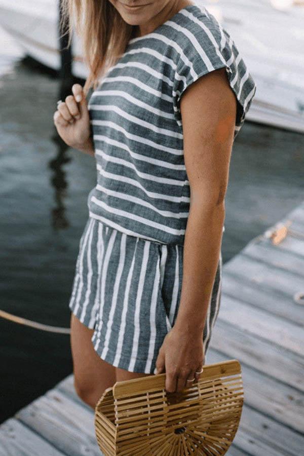 Striped Short Romper