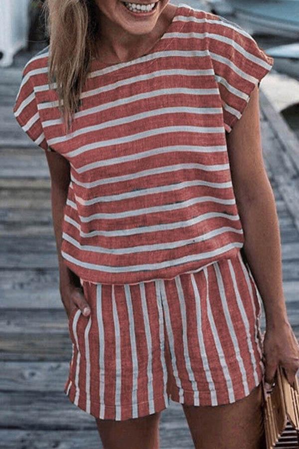 Striped Short Romper