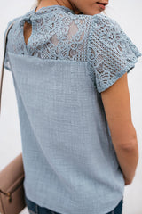 Stunncal Not So Secret Lace Overlay Ruffle Top - 3 Colors