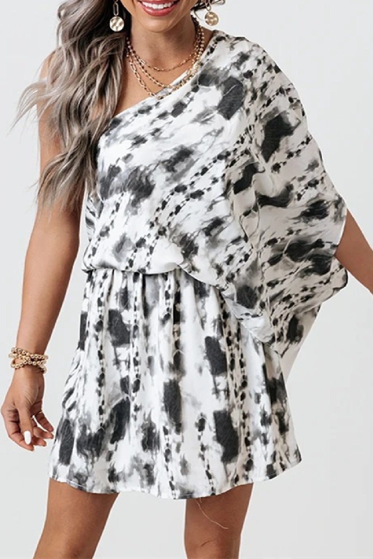 Stunncal Print Single Sleeve Dress