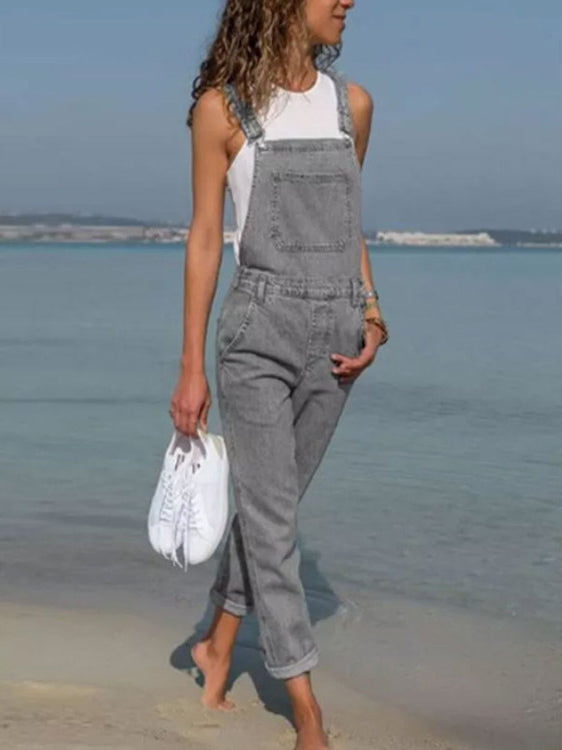 Stunncal Plain Denim Jumpsuit