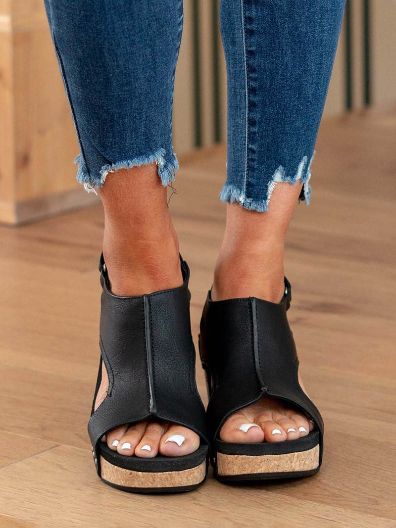 Stunncal Mid Heel Wedge Sandals