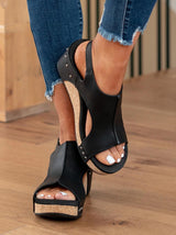 Stunncal Mid Heel Wedge Sandals