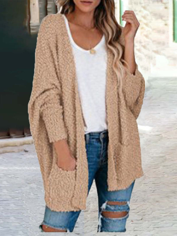 Stunncal Casual Daily Solid Cardigan Cardigan Collar Tops(5 colors)