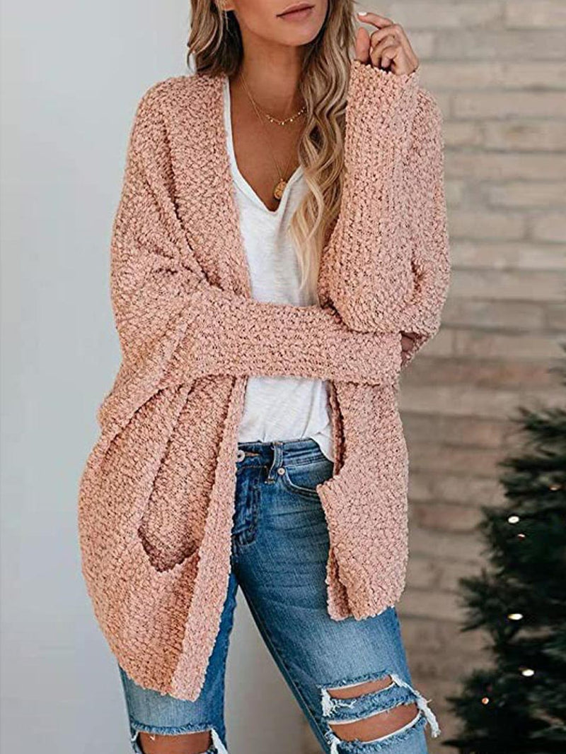 Stunncal Casual Daily Solid Cardigan Cardigan Collar Tops(5 colors)