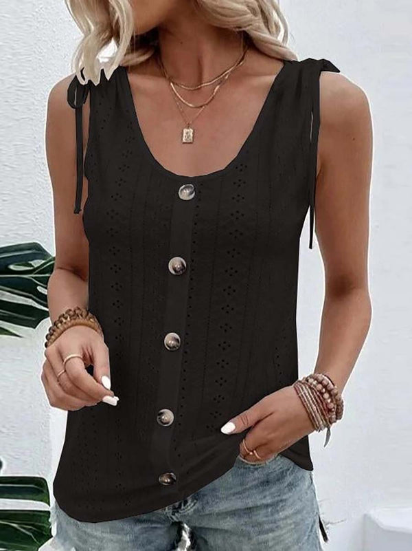 Stunncal Solid Scoop Neck Tank