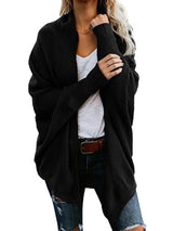 Stunncal Bat sleeve plus size long knitted cardigan sweater（13 colors）